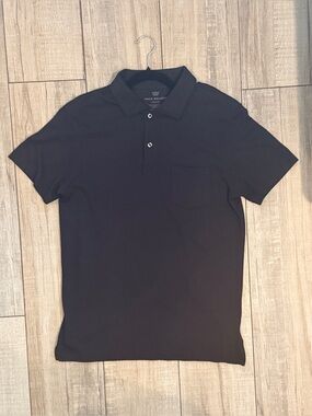 Mack Weldon Black Short-Sleeve Polo with Chest Pocket Size M